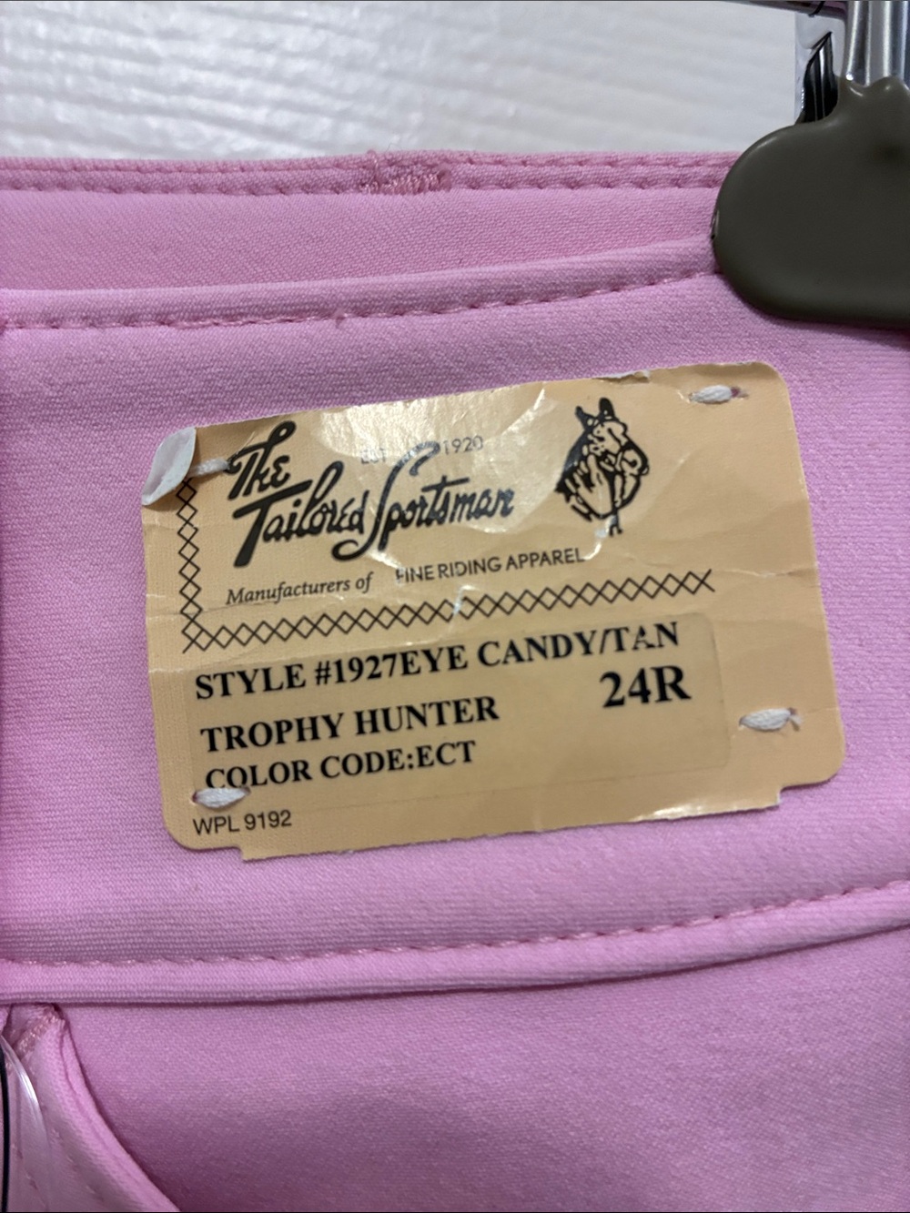 The Tailored Sportsman Pink Riding Breeches with Brown & Black Details - Picture 4 of 8